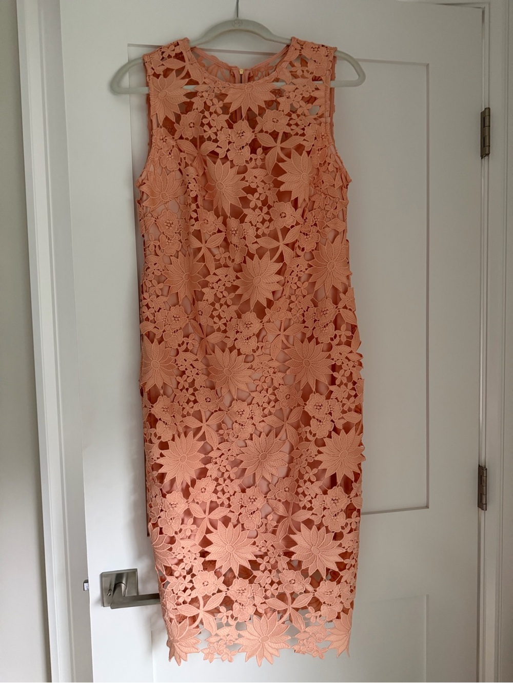 Calvin Klein Peach Floral Lace Sheath Dress